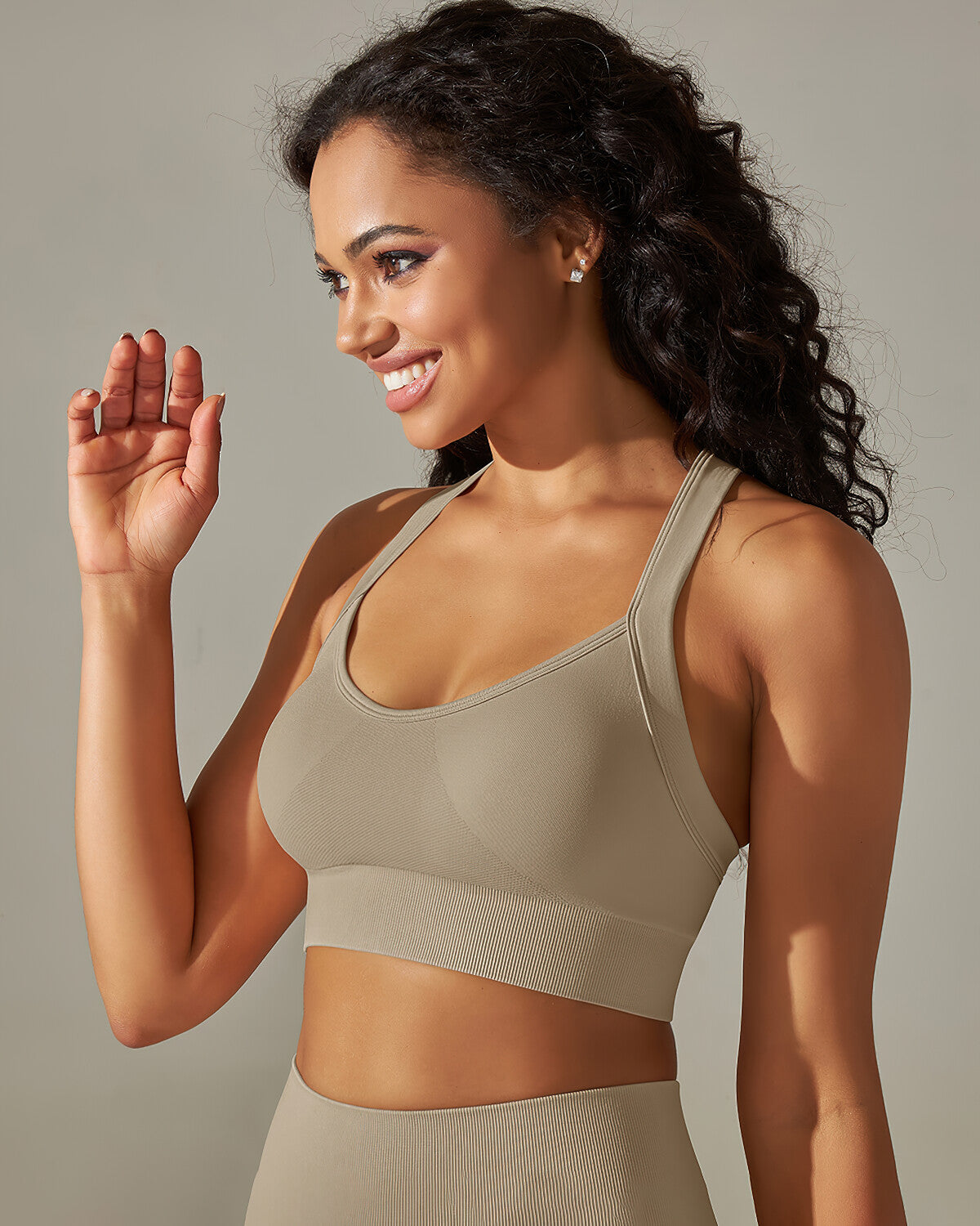 Cleo Crossback Sports Bra - Khaki