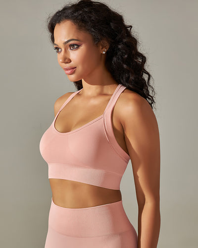 Cleo Crossback Sports Bra - Pink