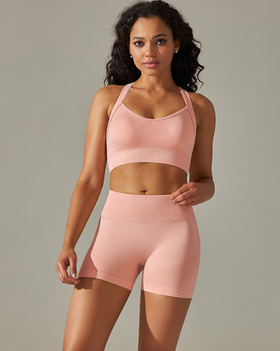 Cleo Crossback Sports Bra - Pink