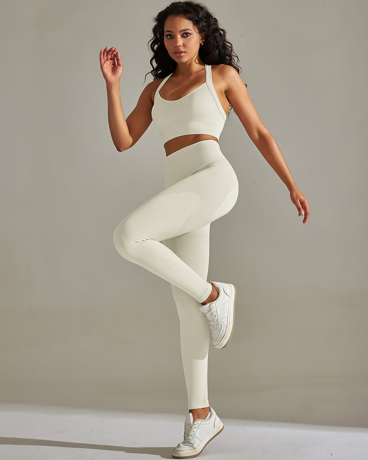 Cleo Crossback Sports Bra - Beige