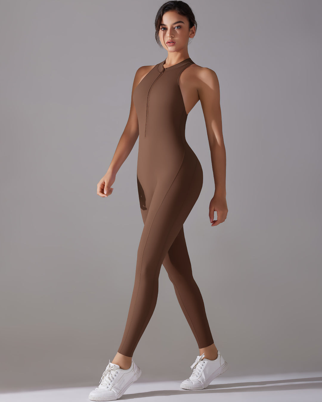 Coralie Seamless Scrunch Jumpsuit - Chocolate
