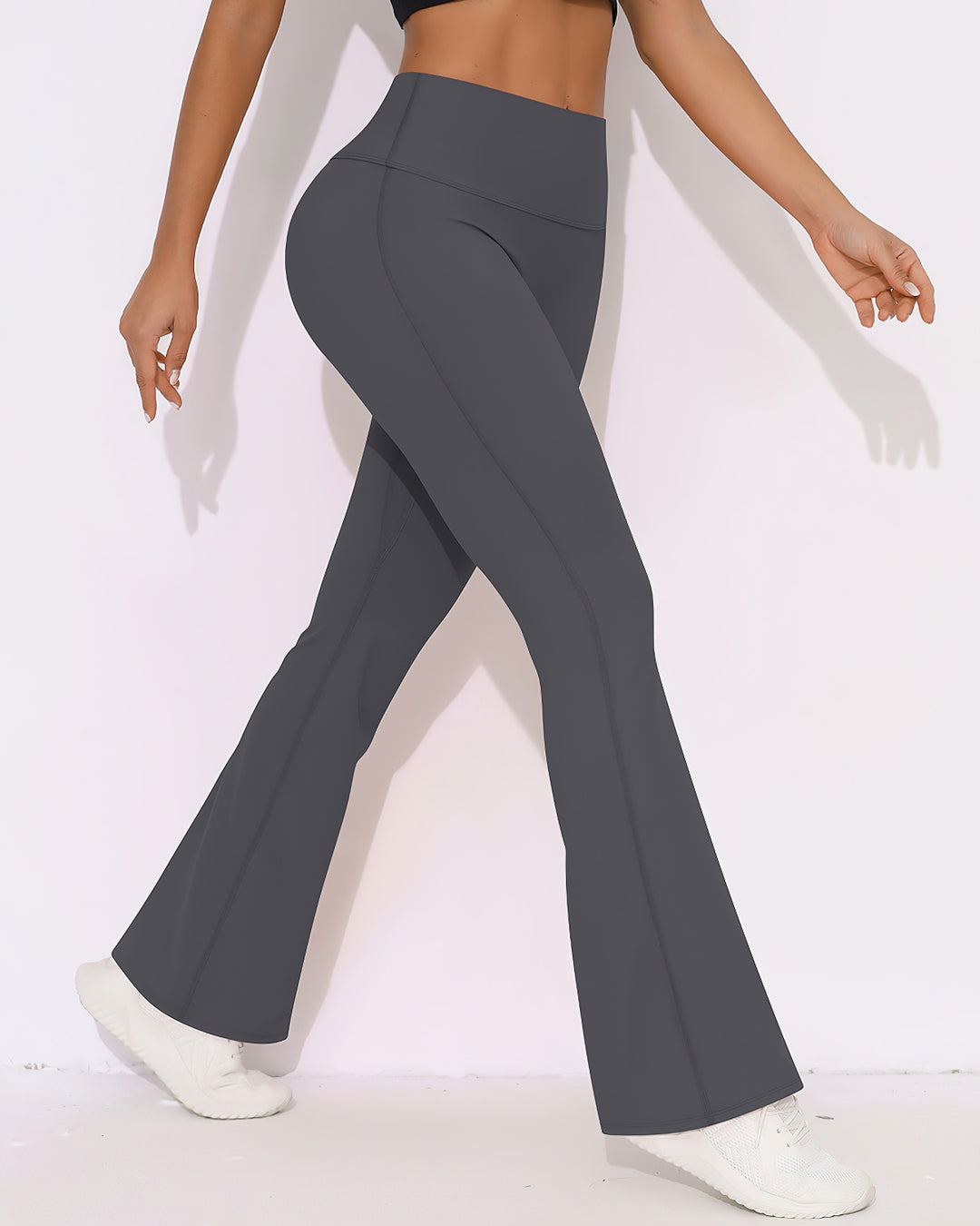 Elara Scrunch Flare Leggings - Grey