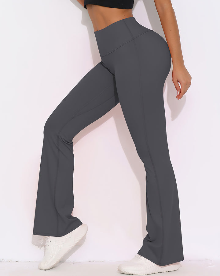 Elara Scrunch Flare Leggings - Grey