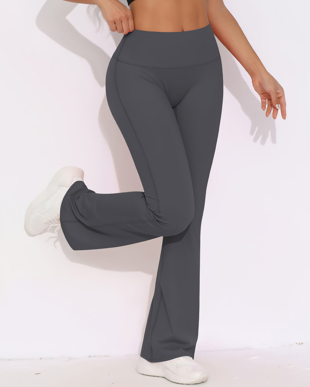 Elara Scrunch Flare Leggings - Grey
