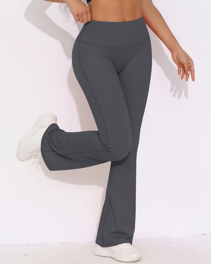 Elara Scrunch Flare Leggings - Grey