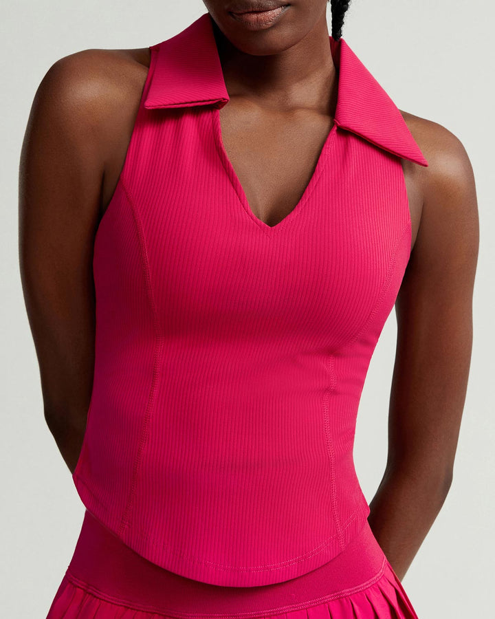 Eleni Crop Top - Berry Red