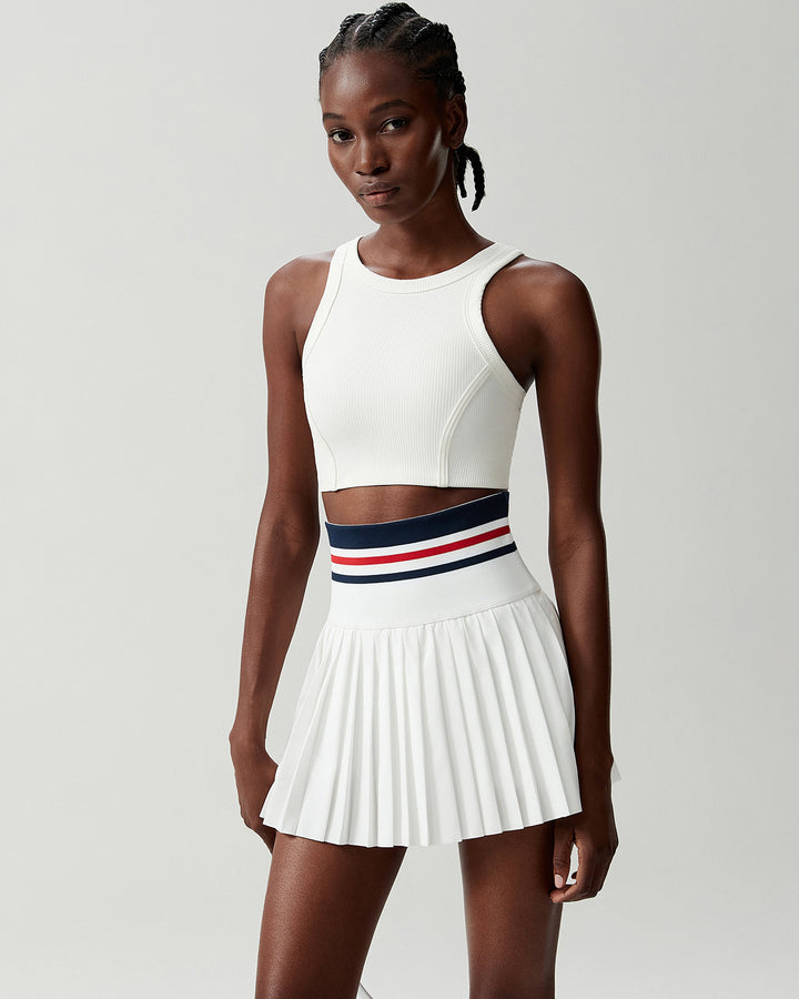 Eleni Skirt - White Navy