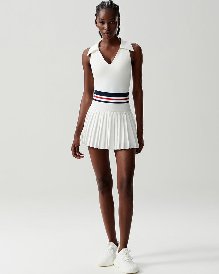 Eleni Skirt - White Navy