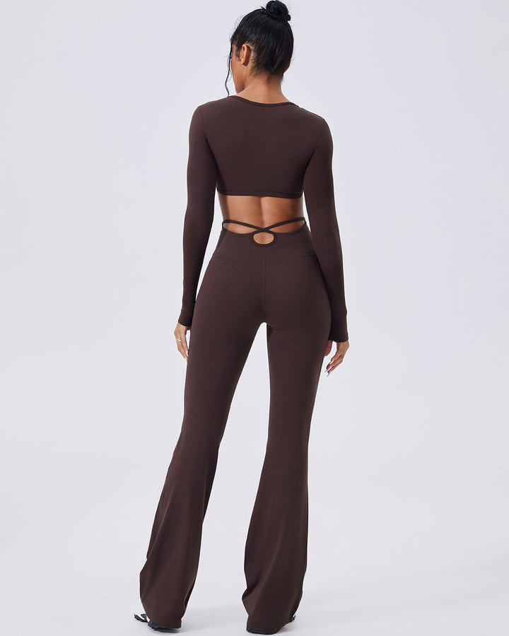 Elise Flare Leggings - Brown