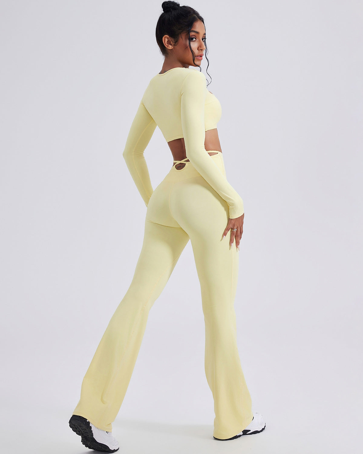 Elise Flare Leggings - Yellow – Amelia Activewear