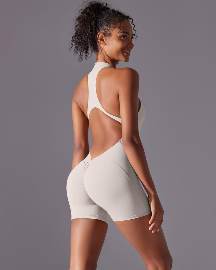Elodie Seamless Scrunch Jumpsuit - Beige