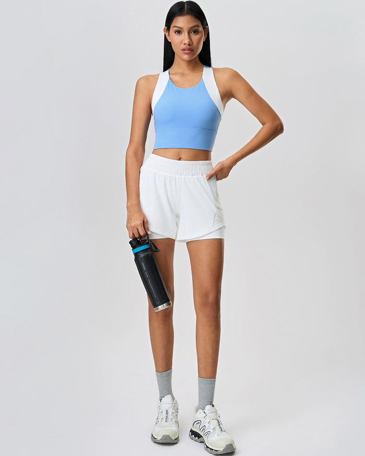 Evadne Crop Top - Blue