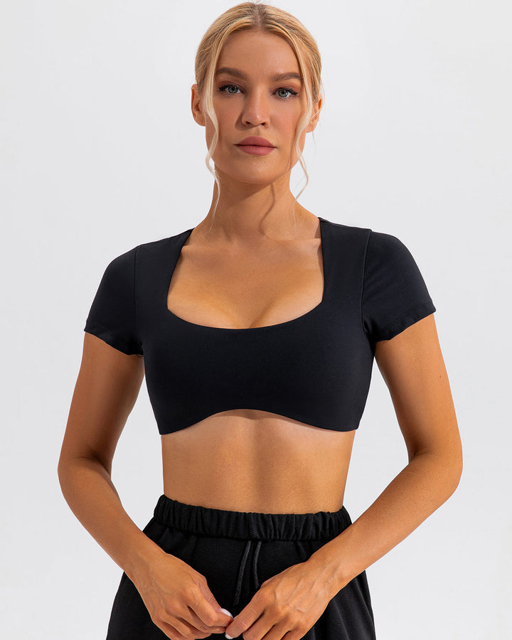 Fleur Crop Top - Black
