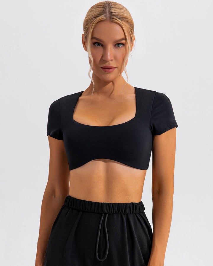 Fleur Crop Top - Black