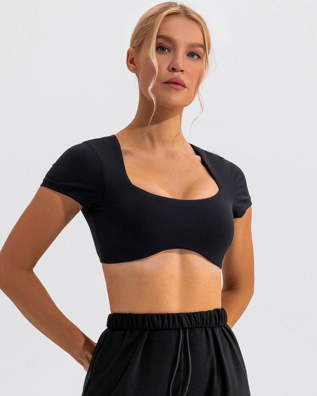 Fleur Crop Top - Black