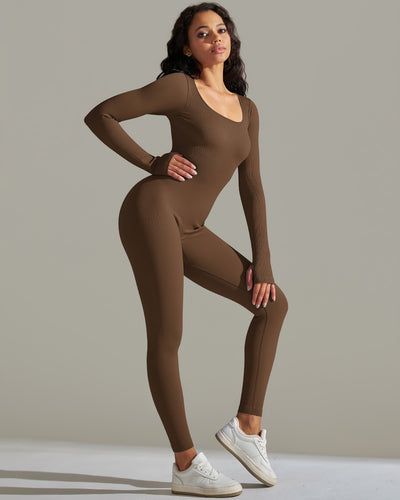 Gia Seamless Jumpsuit - Brown