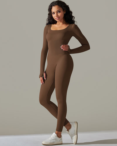 Gia Seamless Jumpsuit - Brown