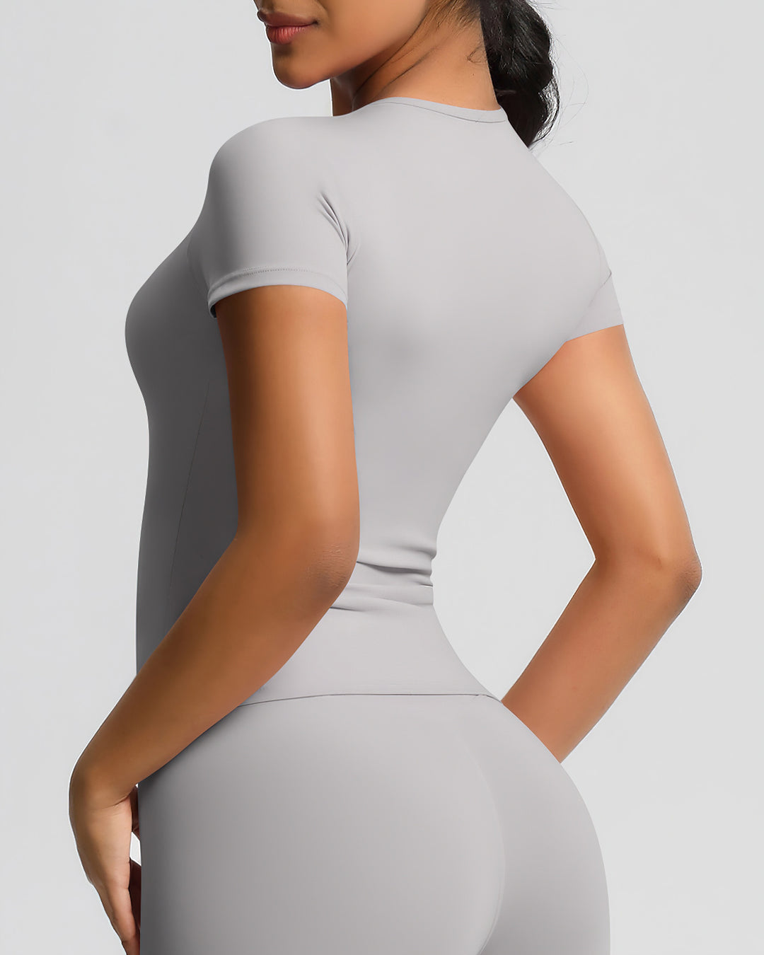 Gwen Active Top - Light Grey