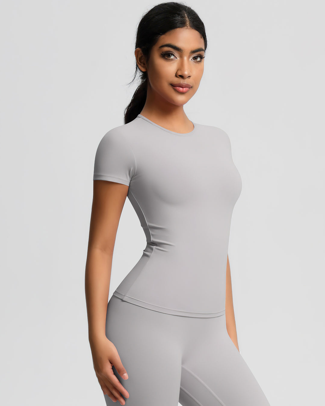 Gwen Active Top - Light Grey