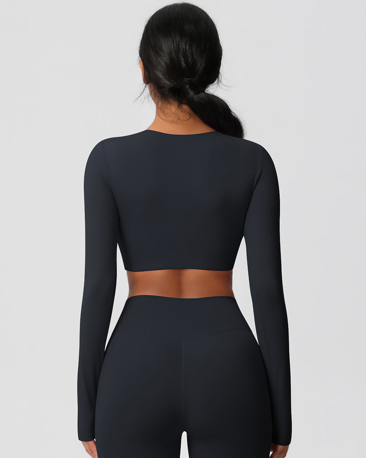 Gwen Cropped Long Sleeve - Black