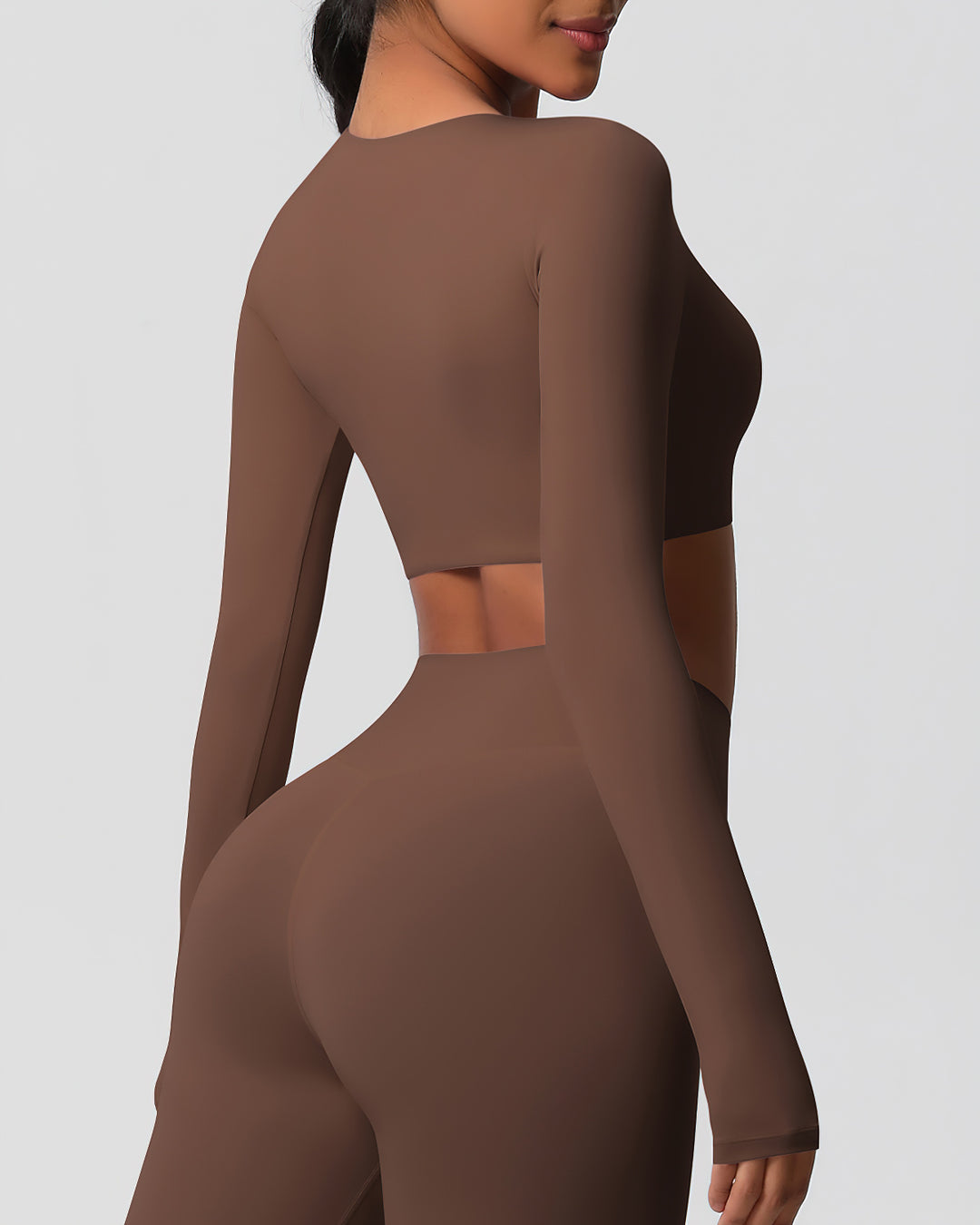 Gwen Cropped Long Sleeve - Brown