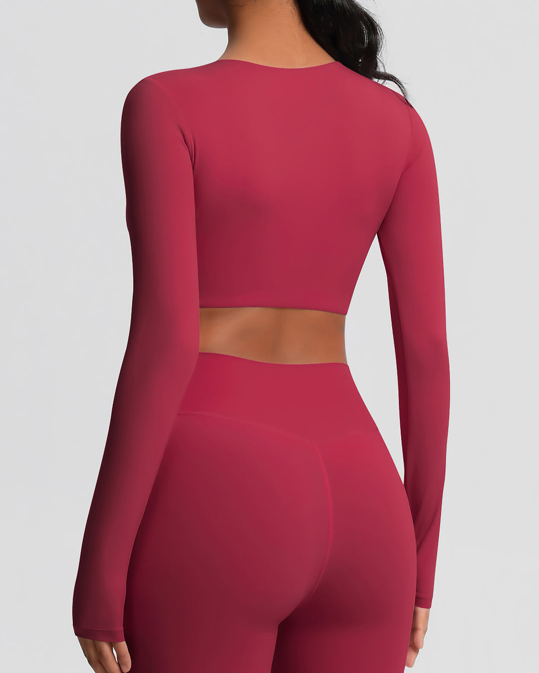 Gwen Cropped Long Sleeve - Carmine