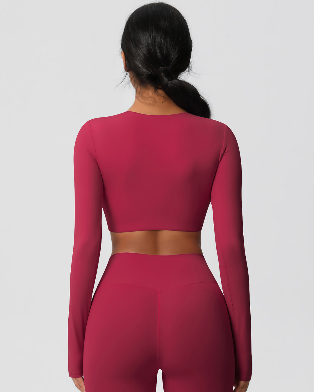 Gwen Cropped Long Sleeve - Carmine