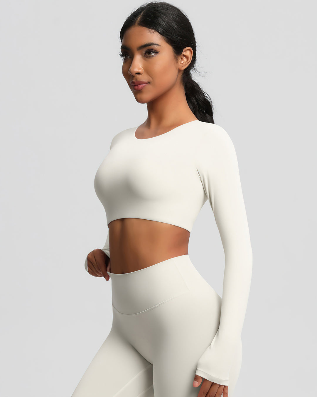 Gwen Cropped Long Sleeve - Cloud