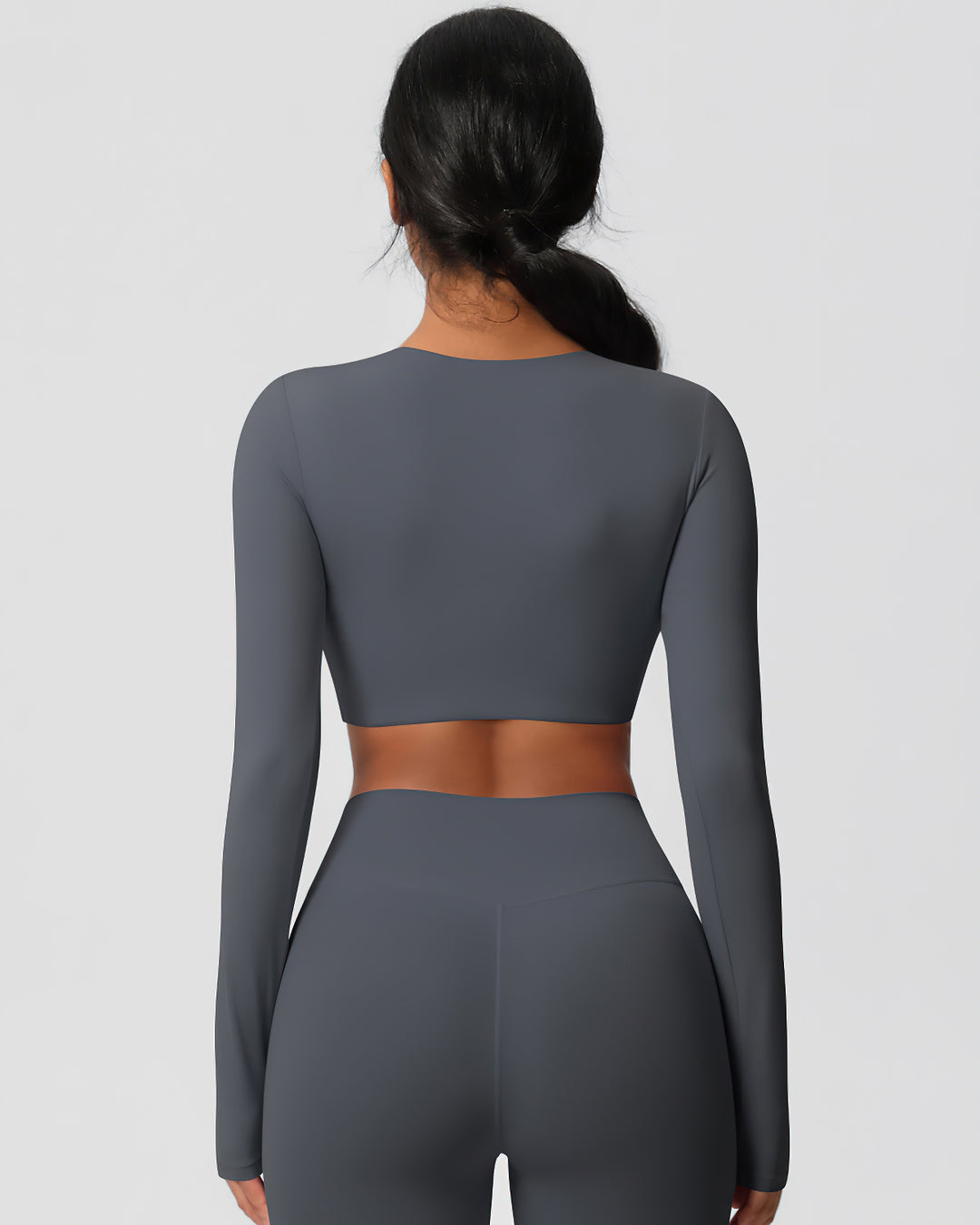 Gwen Cropped Long Sleeve - Dark Grey