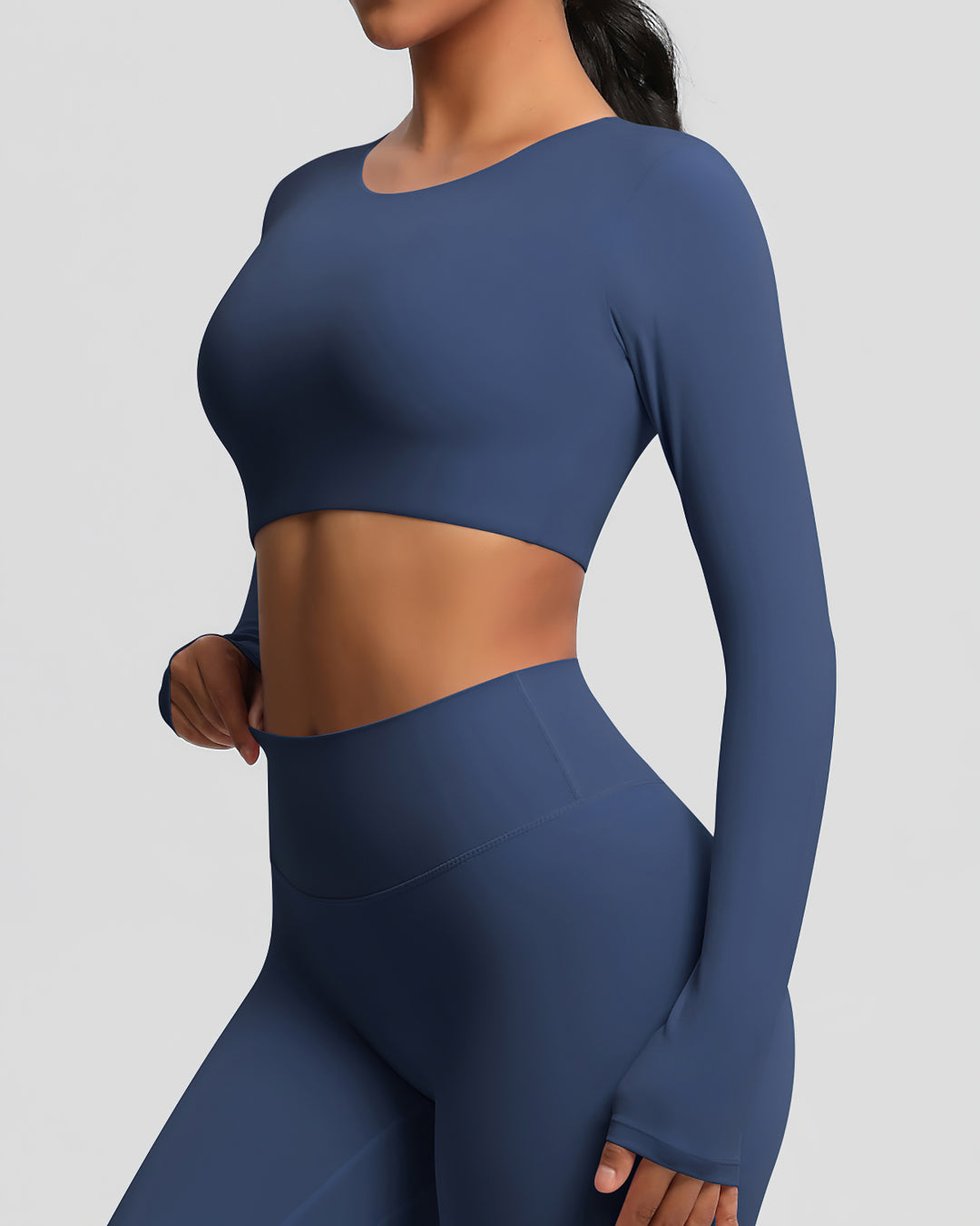Gwen Cropped Long Sleeve - Navy