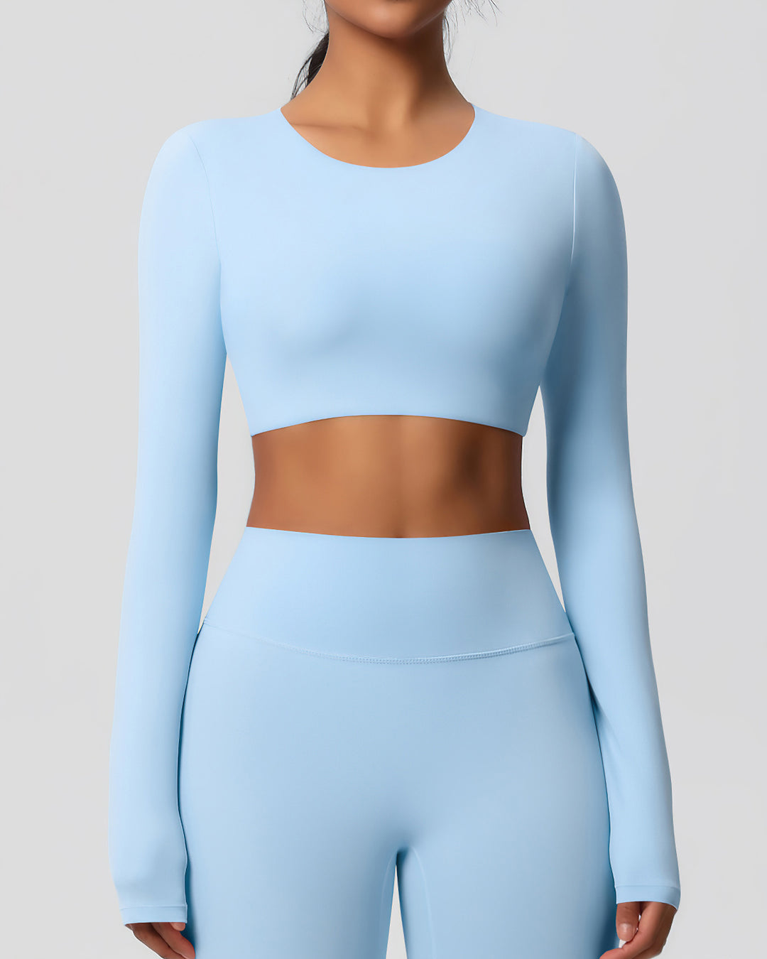 Gwen Cropped Long Sleeve - Sky Blue