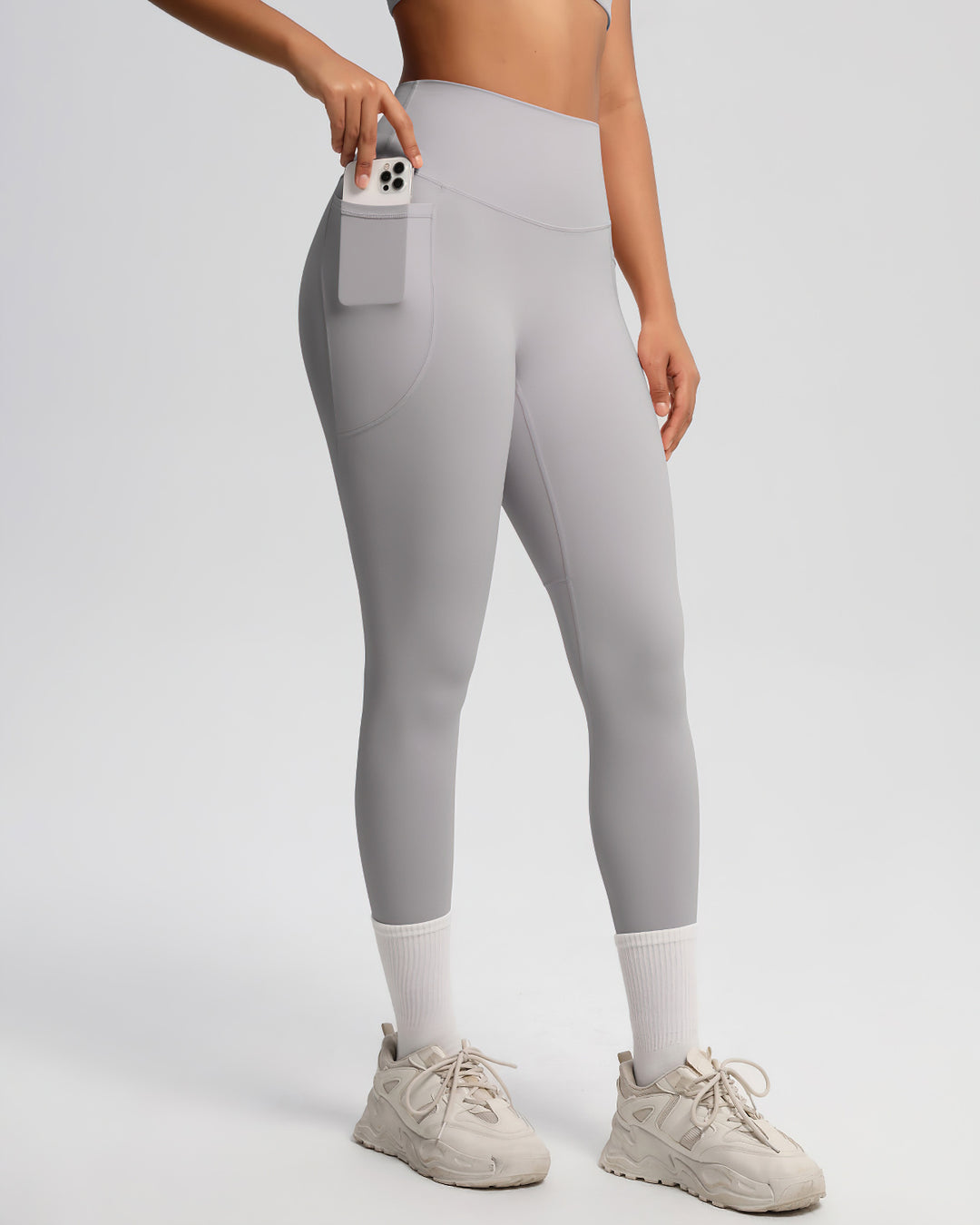 Gwen Pocket Leggings - Light Grey