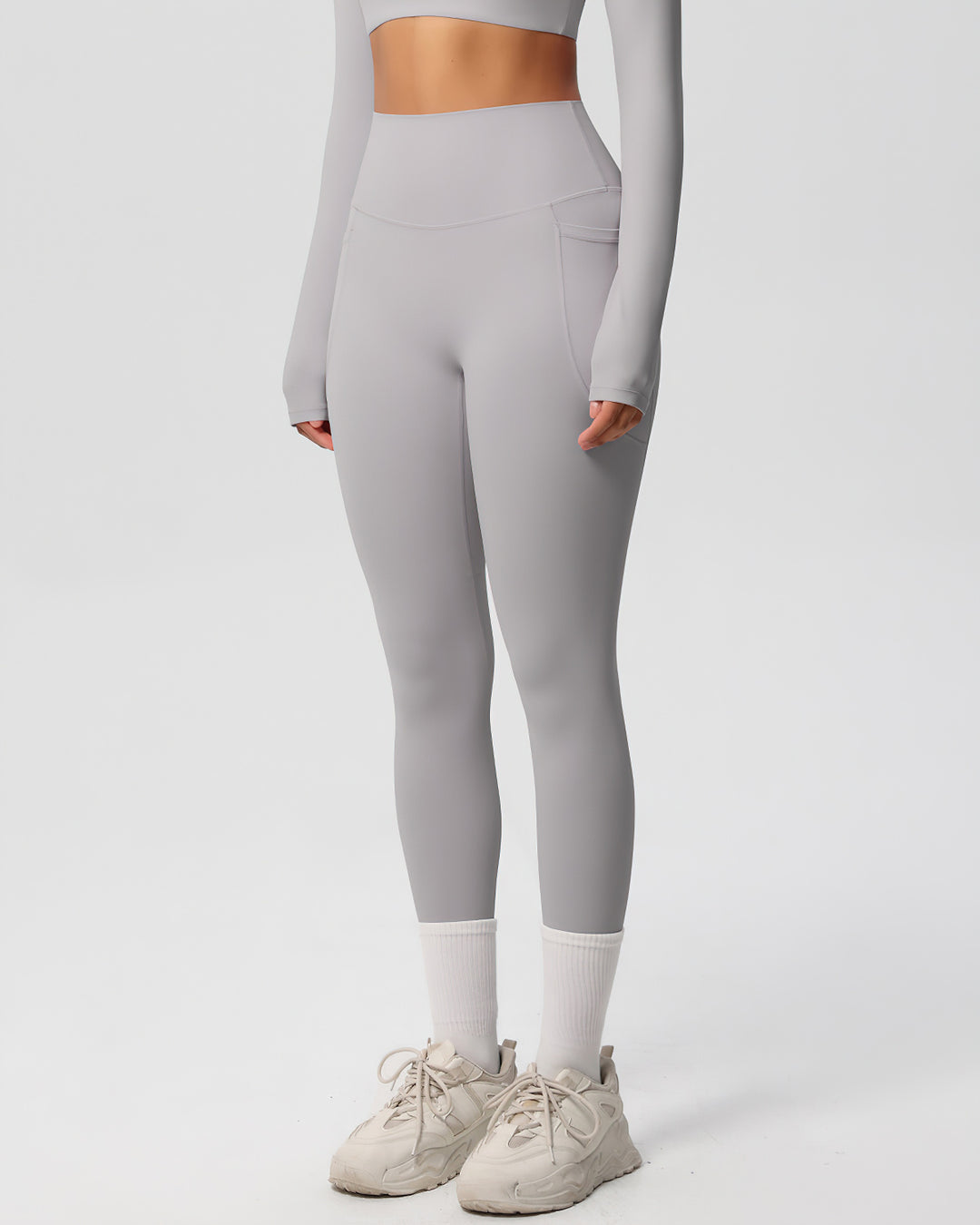 Gwen Pocket Leggings - Light Grey