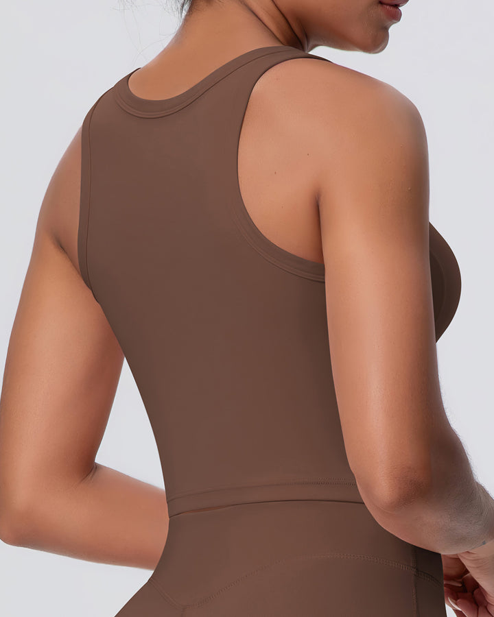 Gwen Racerback Top - Brown