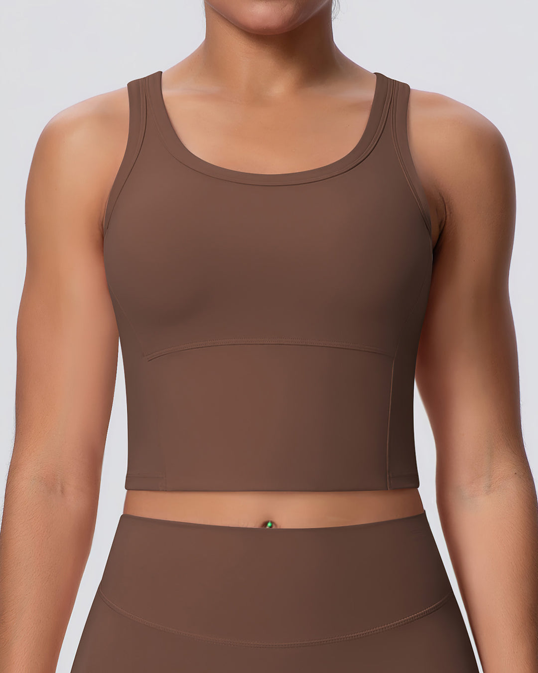 Gwen Racerback Top - Brown