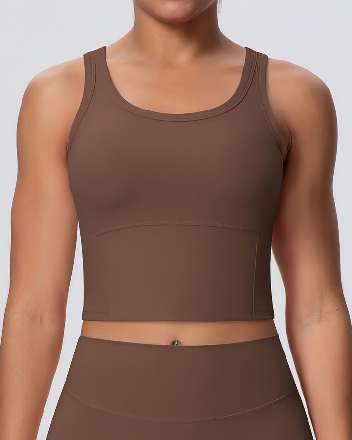 Gwen Racerback Top - Brown
