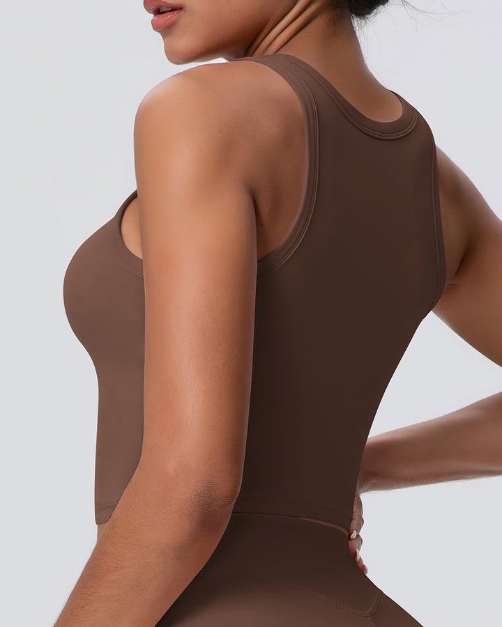 Gwen Racerback Top - Brown