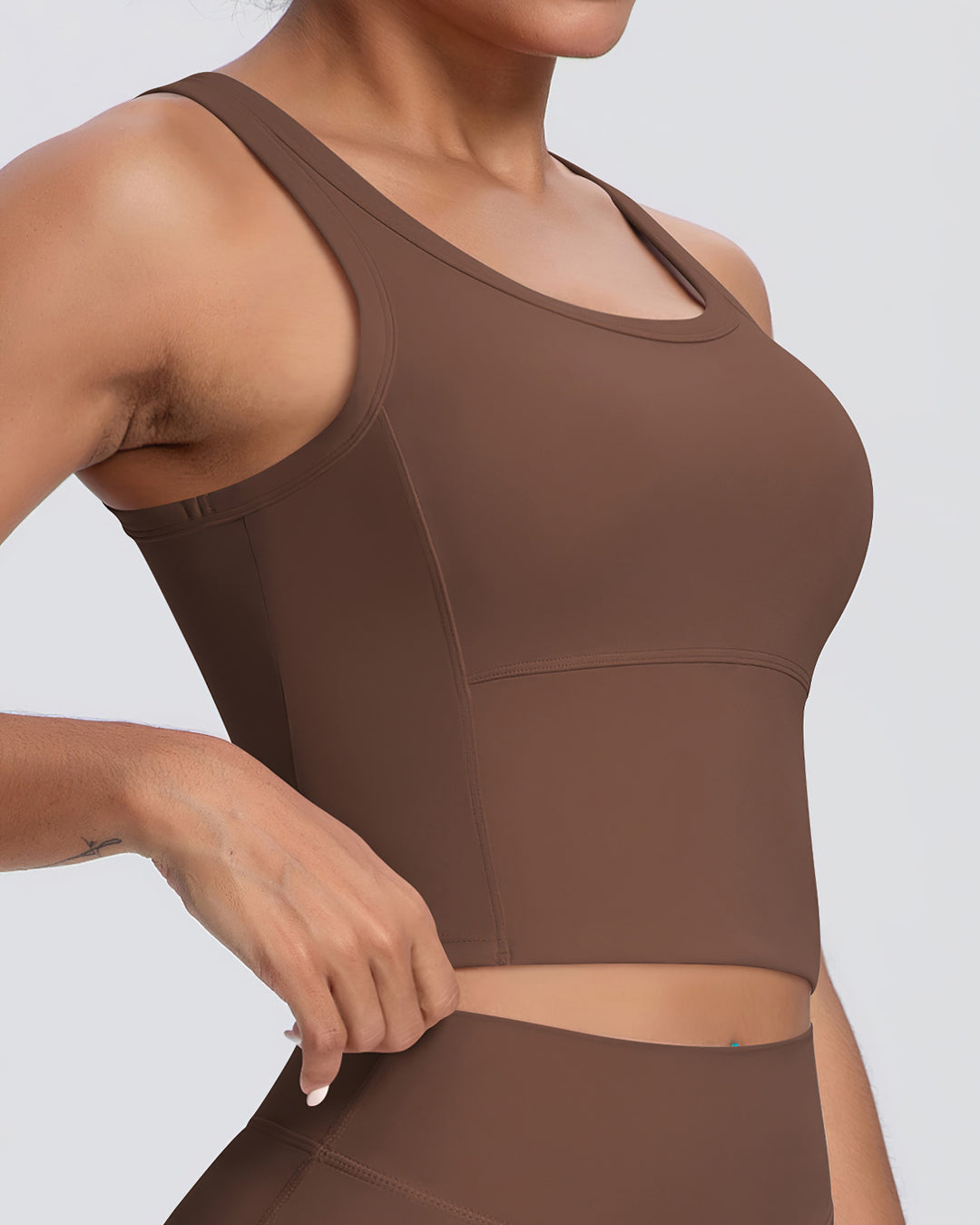 Gwen Racerback Top - Brown