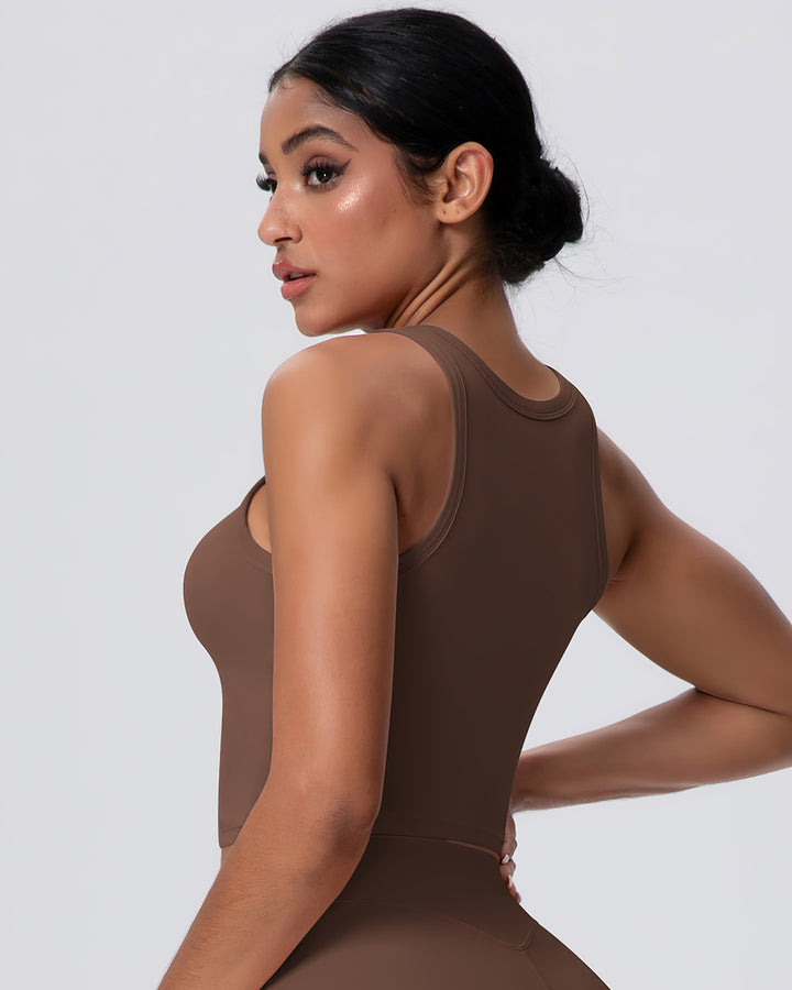 Gwen Racerback Top - Brown