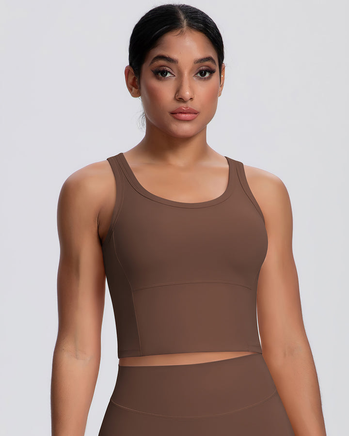 Gwen Racerback Top - Brown