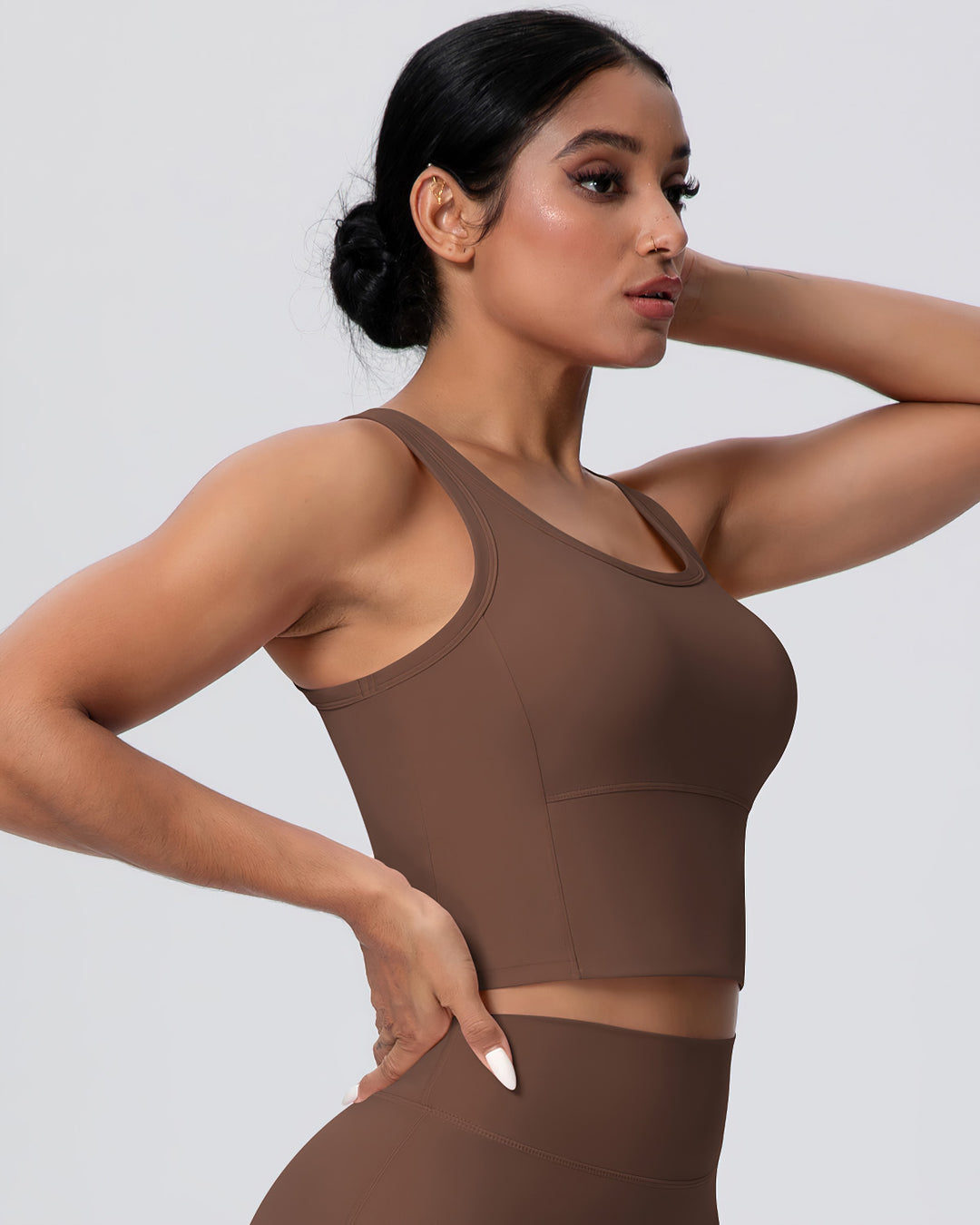 Gwen Racerback Top - Brown