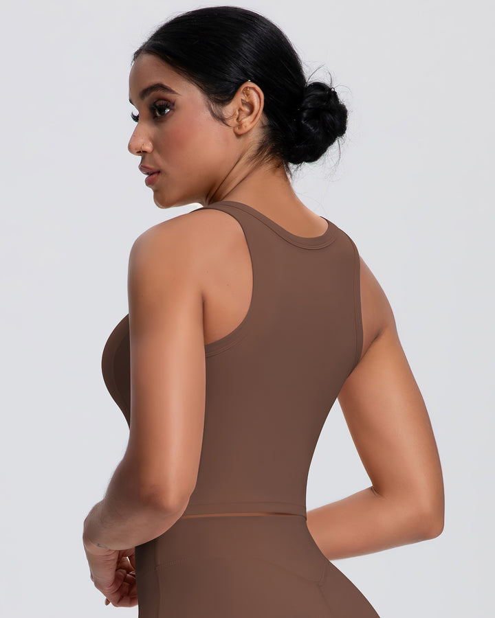 Gwen Racerback Top - Brown