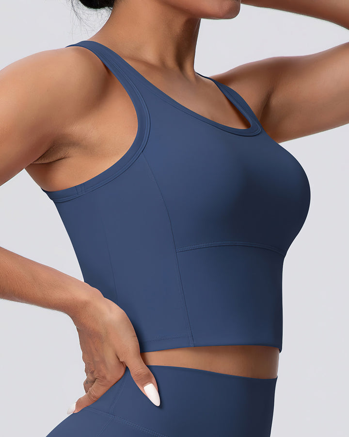 Gwen Racerback Top - Navy