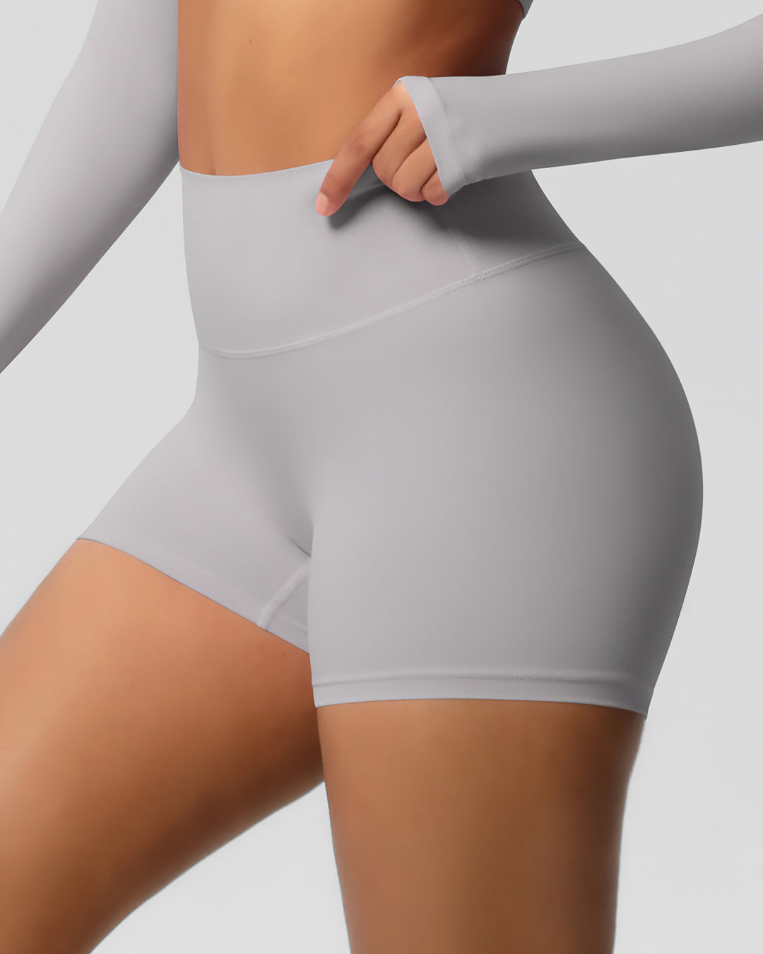 Gwen Seamless Shorts - Light Grey
