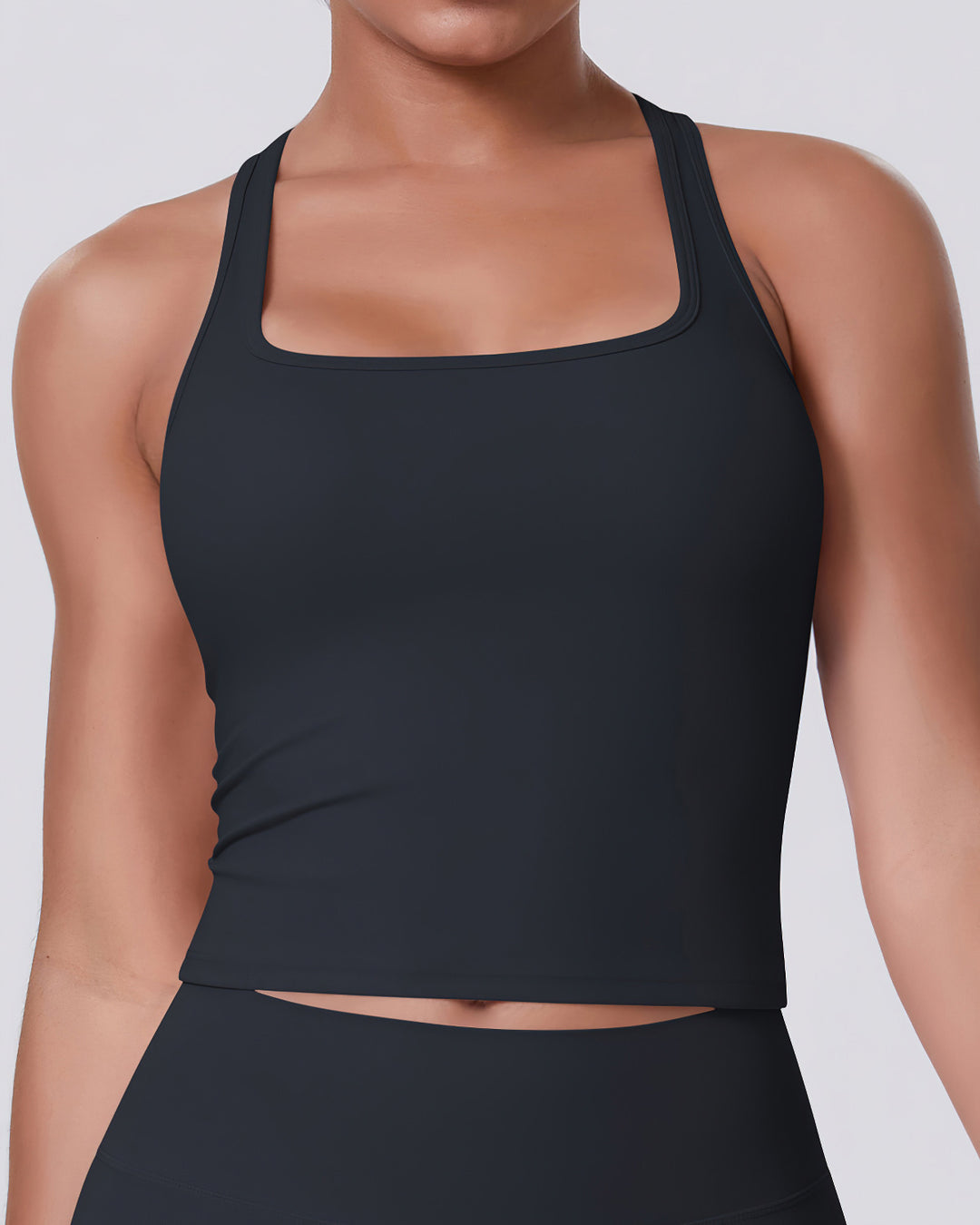 Gwen T-Back Top - Black