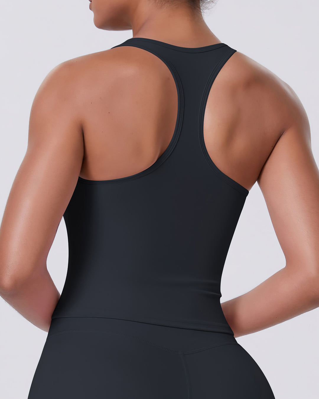 Gwen T-Back Top - Black