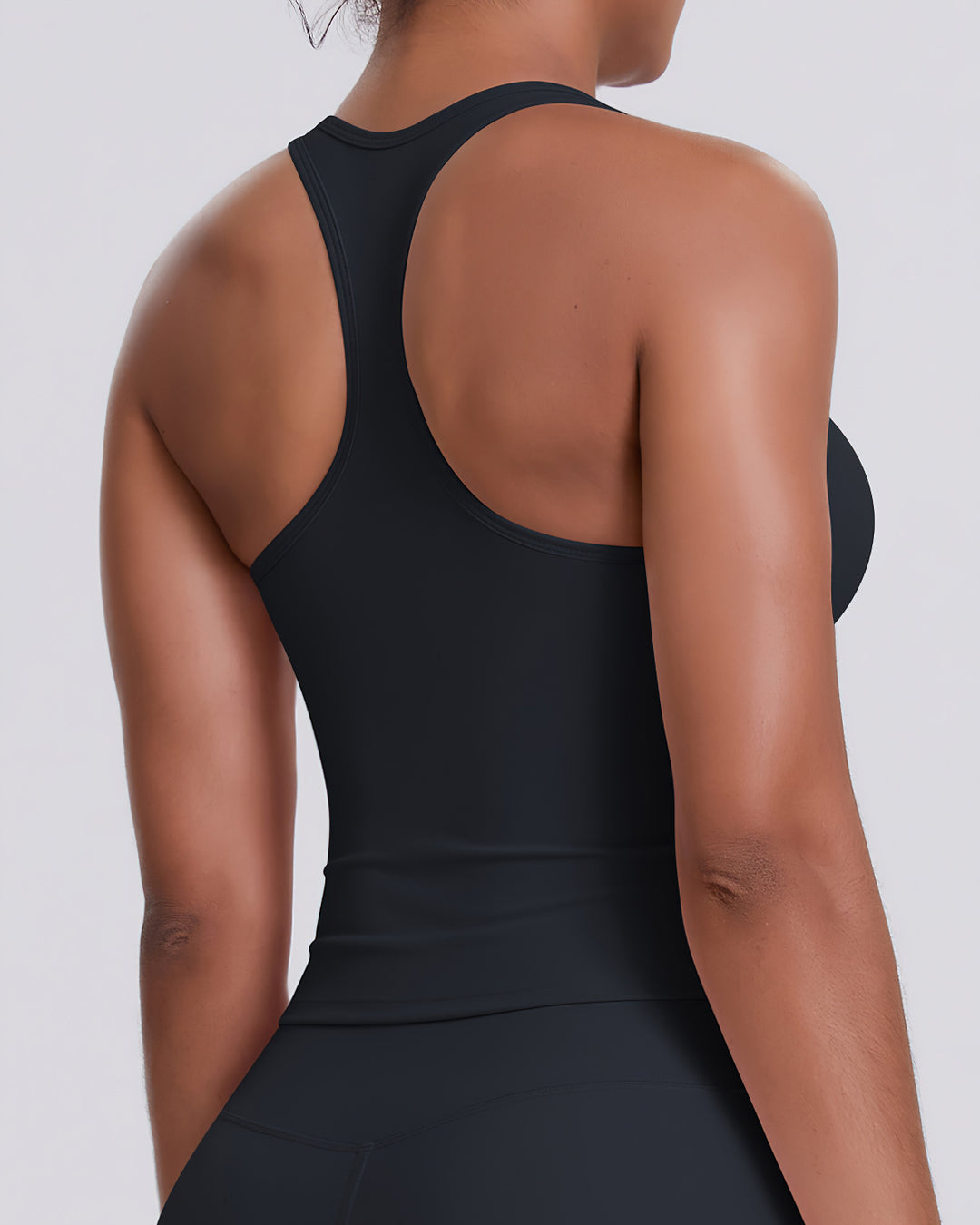 Gwen T-Back Top - Black
