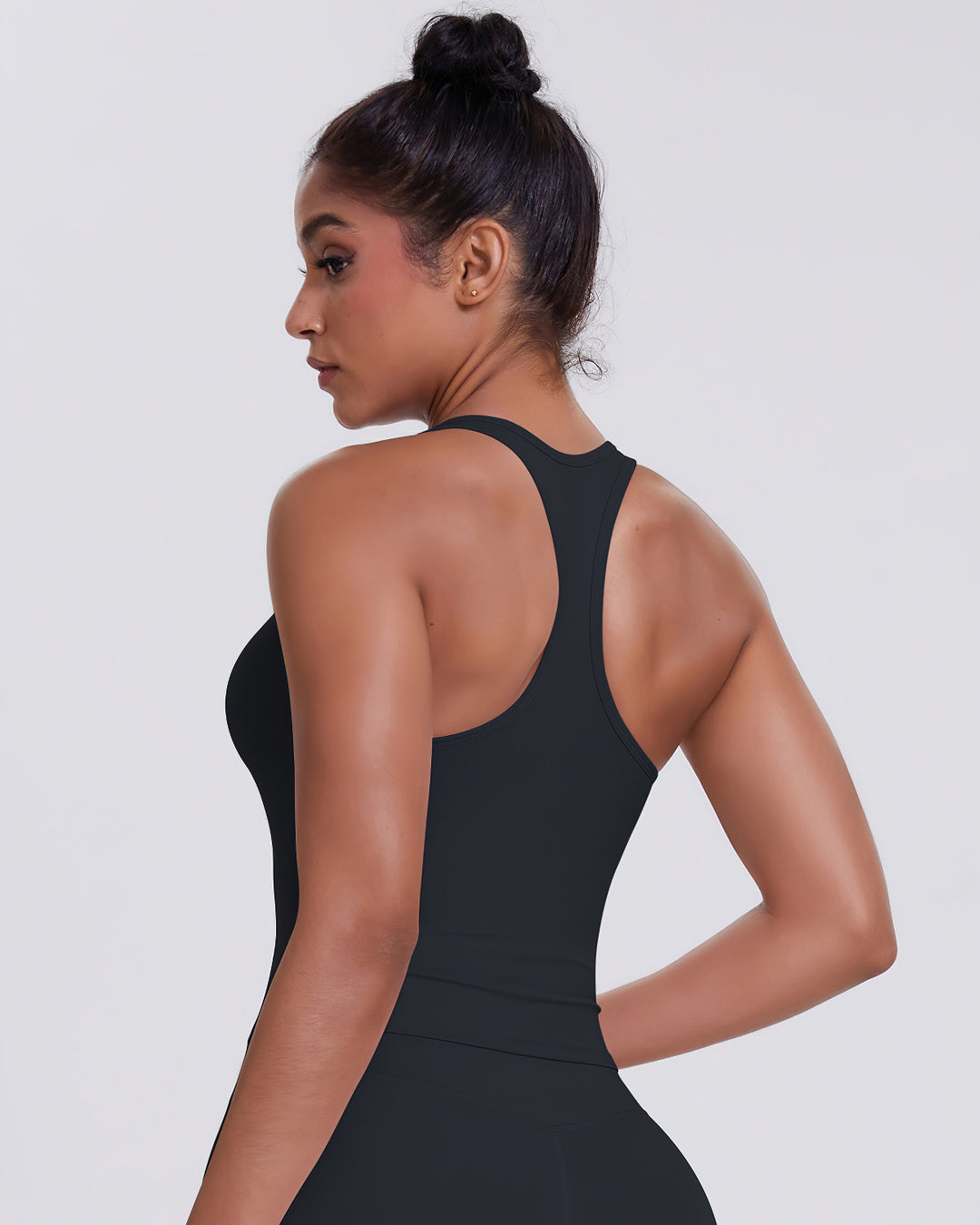Gwen T-Back Top - Black