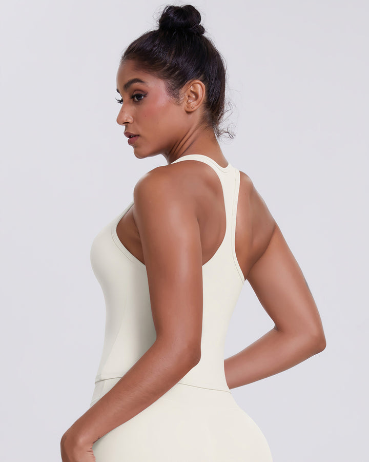 Gwen T-Back Top - Cloud