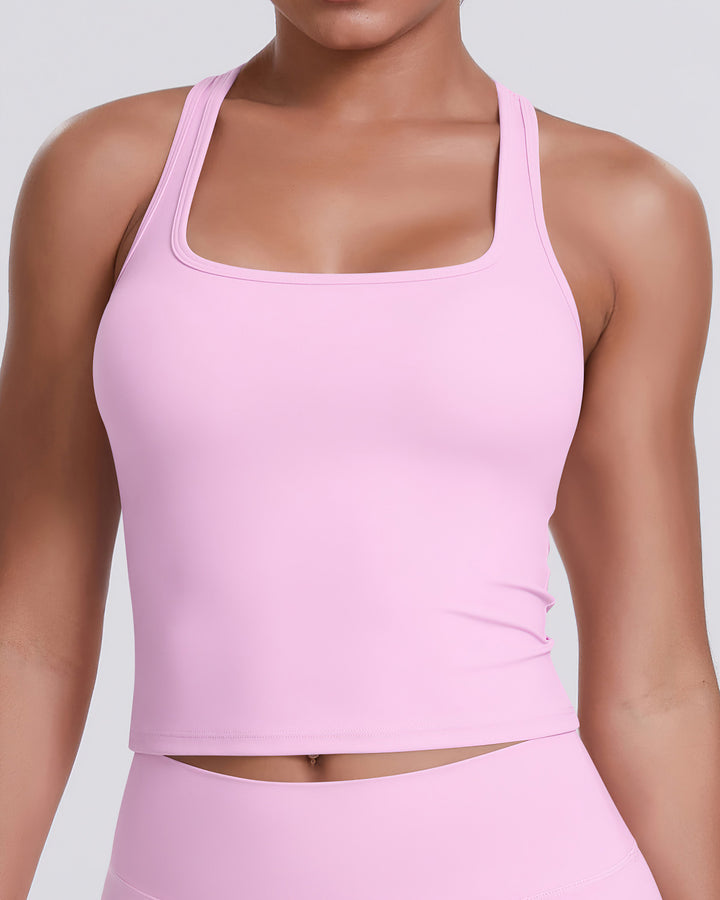 Gwen T-Back Top - Pink